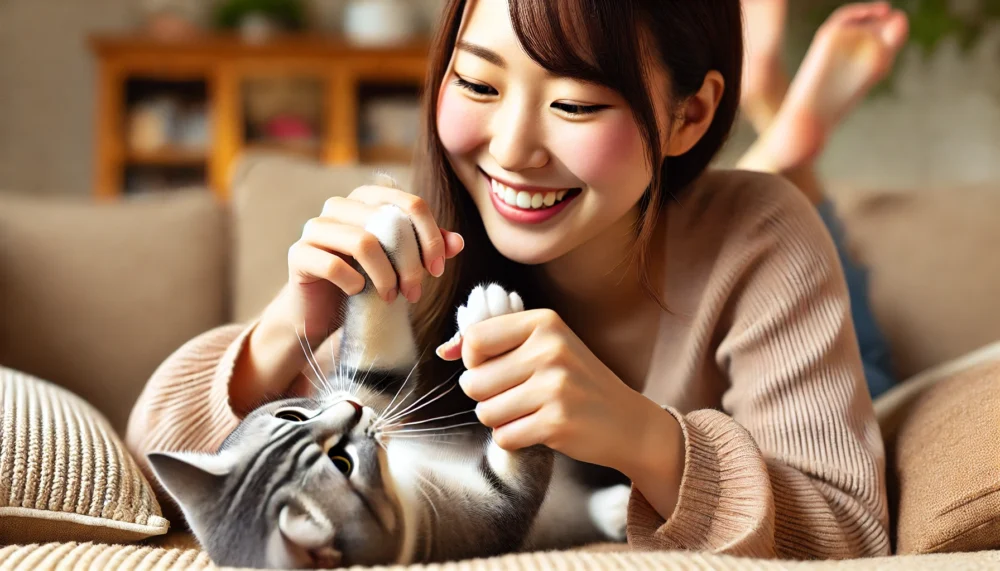 猫が甘噛みとキックする時の理由と心理を解説