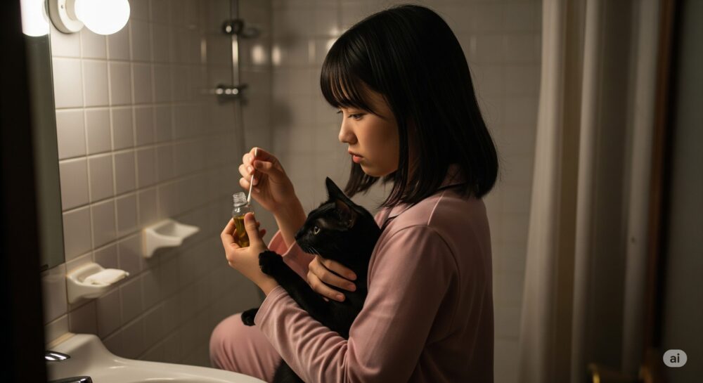 猫の便秘をオリーブオイルと綿棒で解決